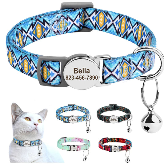 Collier Chat Personnalisé Multi-Motifs