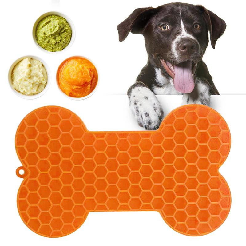 Tapis à lécher forme d&#39;os pour chien